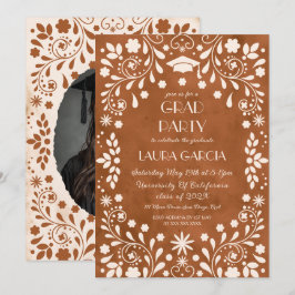 Invitación Foto de graduación en terracota beige mexicana