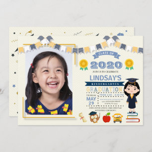 Invitación Foto de graduación escolar infantil