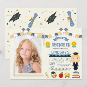 Invitación Foto de graduación escolar infantil