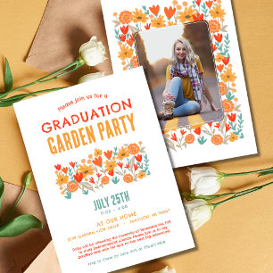 Invitación Foto de Graduación Fiesta de Despedida en el Jardí