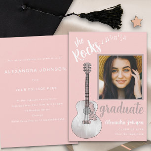 Invitación Foto de Graduación Fiesta de Graduación de Música 