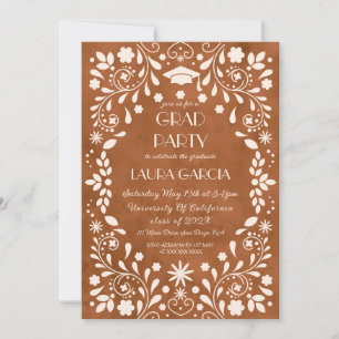Invitación Foto de graduación mexicana neutral en terracota