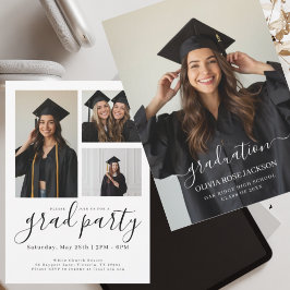 Invitación Foto de graduación minimalista elegante moderna