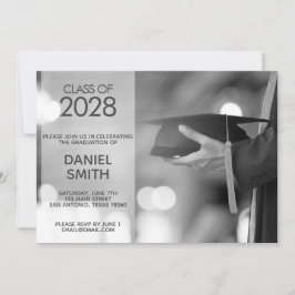 Invitación Foto de graduación minimalista moderna en blanco y