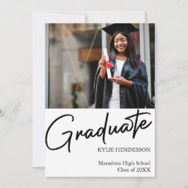 Invitación Foto de graduación moderna simple