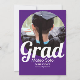 Invitación Foto de graduación negrita en cualquier color