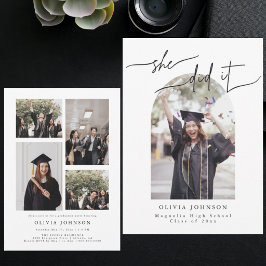 Invitación Foto de graduación neutral elegante moderna