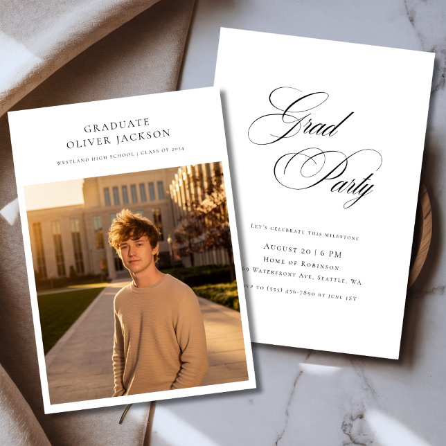 Invitación Foto de graduación occidental de Master en guión (Subido por el creador)