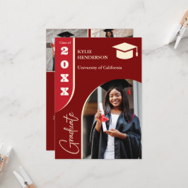 Invitación Foto de graduación Red Modern