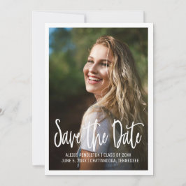 Invitación Foto de graduación Salva Fecha Escuela Secundaria