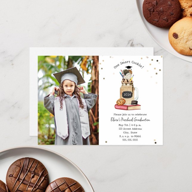 Invitación Foto de graduado de Smart Cookie Milkshake (Subido por el creador)