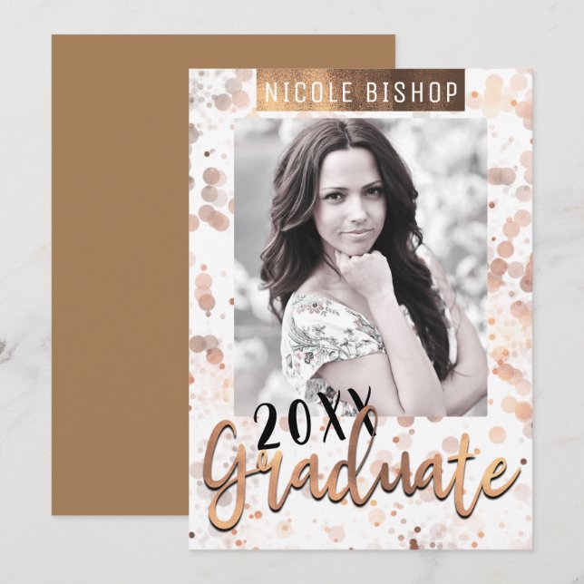 Invitación Foto de graduado del Partido de Graduación del Bro (Anverso / Reverso)