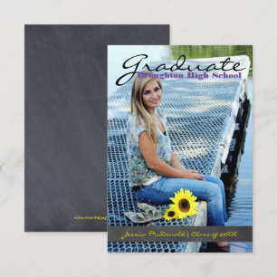 Invitación Foto de graduado vertical - Tapa de cartón 3x5