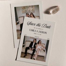 Invitación Foto de guardar la fecha de boda en el tribunal vi