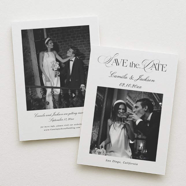 Invitación Foto de guardar la fecha de boda victoriana de din (Subido por el creador)