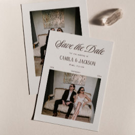 Invitación Foto de guardar la fecha de la boda en Brown Court