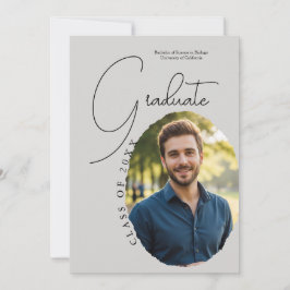 Invitación Foto de guión artístico graduación minimalista mod