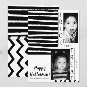 Invitación Foto de Halloween con alto contraste en blanco y n