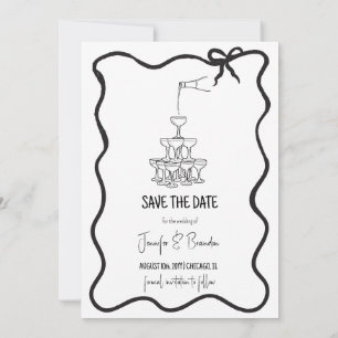 Invitación Foto de Hand Drawn Old Money Save the Date