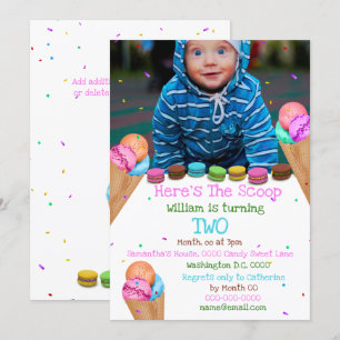 Invitación Foto de helado de dulces CUALQUIER fiesta de cumpl