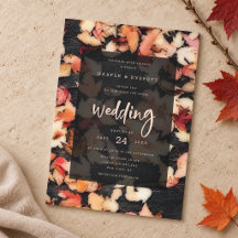 Foto de hojas de otoño Boda de madera rústica