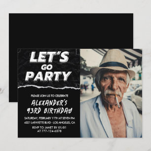Invitación Foto de hombres negros VÁMONOS A LA FIESTA cumplea