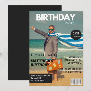 Invitación Foto de humor de la revista Black para cumpleaños 