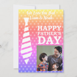 Invitación Foto de Instagram Tie Funky Dots Day Card