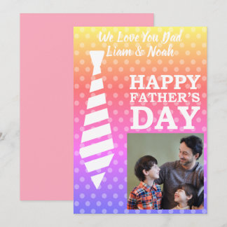 Invitación Foto de Instagram Tie Funky Dots Day Card