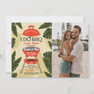 Invitación Foto de jardín de ducha de parejas de BBQ hago