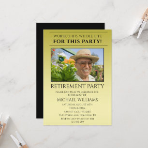 Invitación Foto de Jubilación Masculina Moderna
