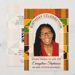 Invitación Foto de Kente africano CELEBRACIÓN DE CUMPLEAÑOS 5