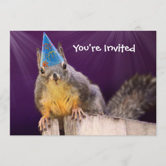Invitación Foto de la ardilla del cumpleaños