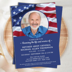 Invitación Foto De La Bandera De Veteranos Militares De Celeb