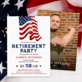 Invitación Foto de la bandera patriótica de EE. UU. en retrat