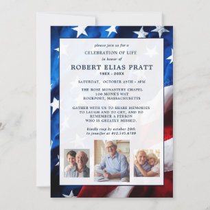 Invitación Foto de la bandera patriótica de la celebración de