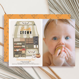 Invitación Foto de la caída del mercado local de primer cumpl