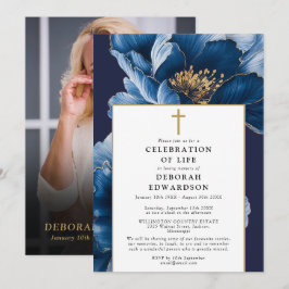 Invitación Foto De La Celebración Azul De La Vida De La Marin