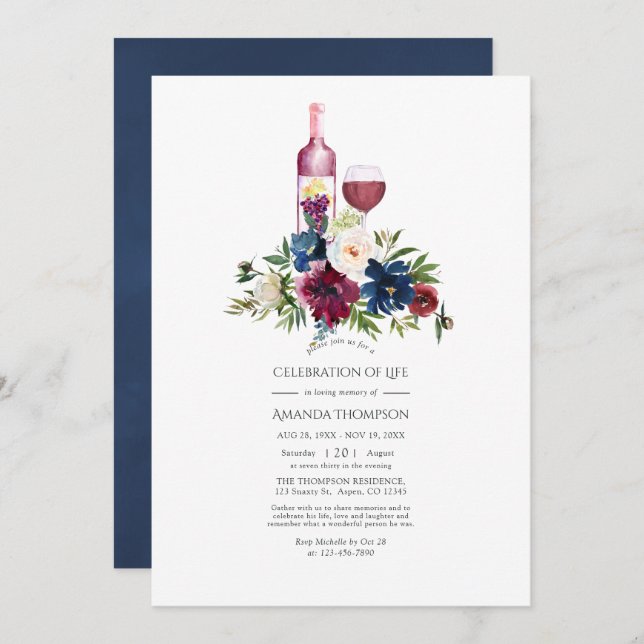 Invitación Foto de la celebración de la degustación de vino d (Anverso / Reverso)