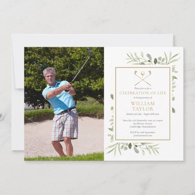 Invitación Foto de la celebración de la vegetación de Golfer (Anverso)