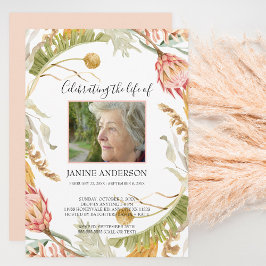 Invitación Foto de la celebración de la vida floral tropical