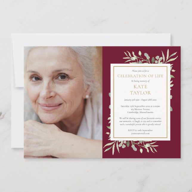 Invitación Foto de la celebración de la vida por la vegetació (Anverso)