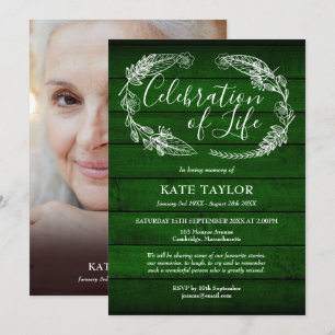Invitación Foto de la celebración del funeral de la vida en G
