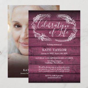 Invitación Foto de la celebración del funeral de la vida en m