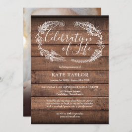 Invitación Foto de la celebración del funeral de la vida en R