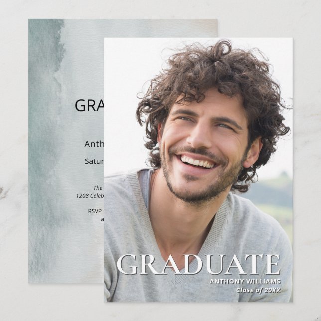 Invitación Foto de la celebración del partido moderno de grad (Anverso / Reverso)
