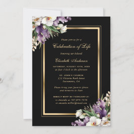 Invitación Foto de la celebración floral de Orquídea de Oro N