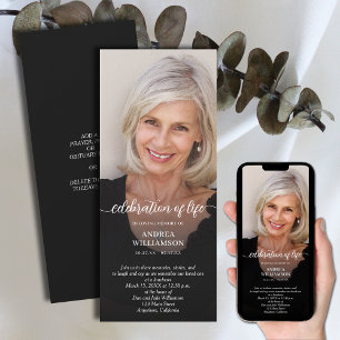 Invitación Foto de la celebración funeraria de la vida