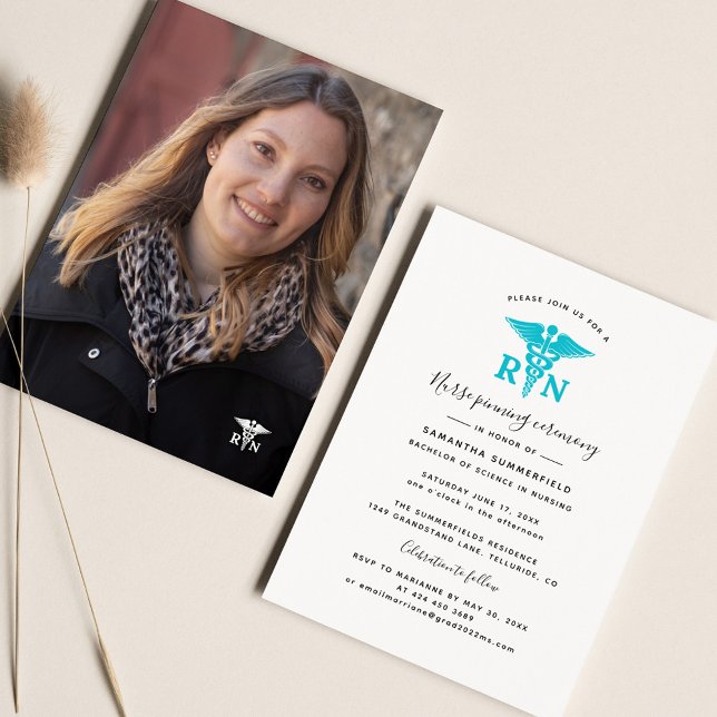 Invitación Foto de la ceremonia de entrega de insignias de en (2024 Nurse Pinning Graduation Ceremony Invitation)