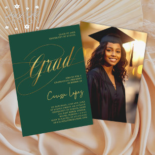 Invitación Foto de la ceremonia de graduación mínima de oro d